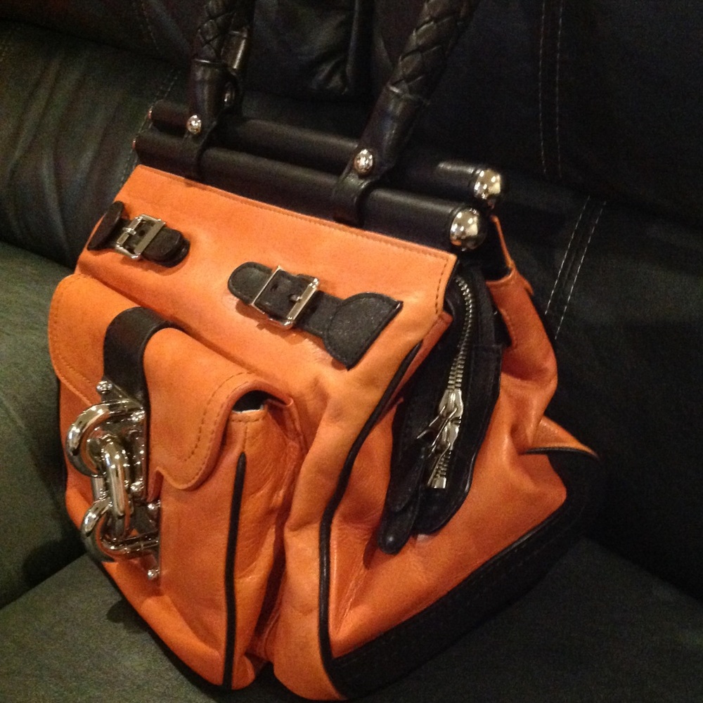 Authentic- Rare Balenciaga Orange Brown Bag